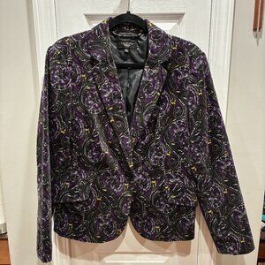 Talbots Jacket Blazer - Purple Paisley - 16 Petite